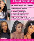 MYLOCKME Women's Headband Wig Human Hair Straight Glueless Brazilian Wigs For Black Women Remy Full Machine Made Fast Delivery