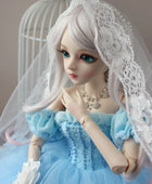 BJD 1/3 ball jointed Doll gifts for girl Handpainted makeup fullset fairy tale princess doll with wedding dress  BLUE FAIRY