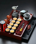 Genuine Yixing Purple Clay Kung Fu Tea Set Solid Wood Tea Tray A / Over Eight-piece Set - IHavePaws