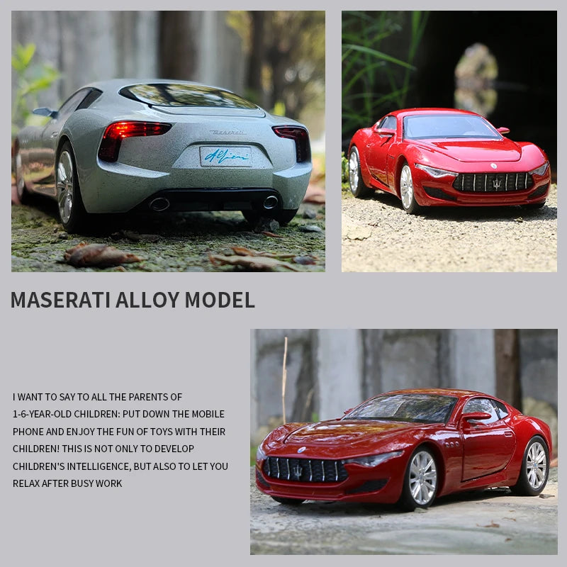 1:32 Maserati Alfieri Coupe Alloy Sports Car Model Diecast Metal Toy Vehicles Car Model Sound and Light Simulation Kids Toy Gift - IHavePaws