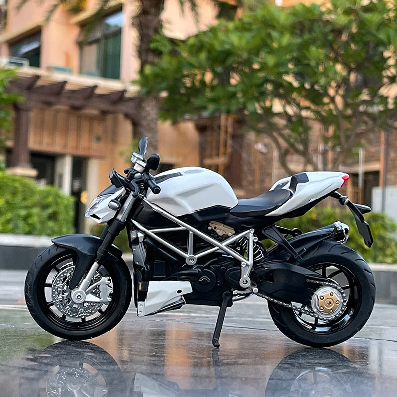1/12 Ducati Streetfighter Alloy Motorcycles Model Diecast Simulation A White - ihavepaws.com