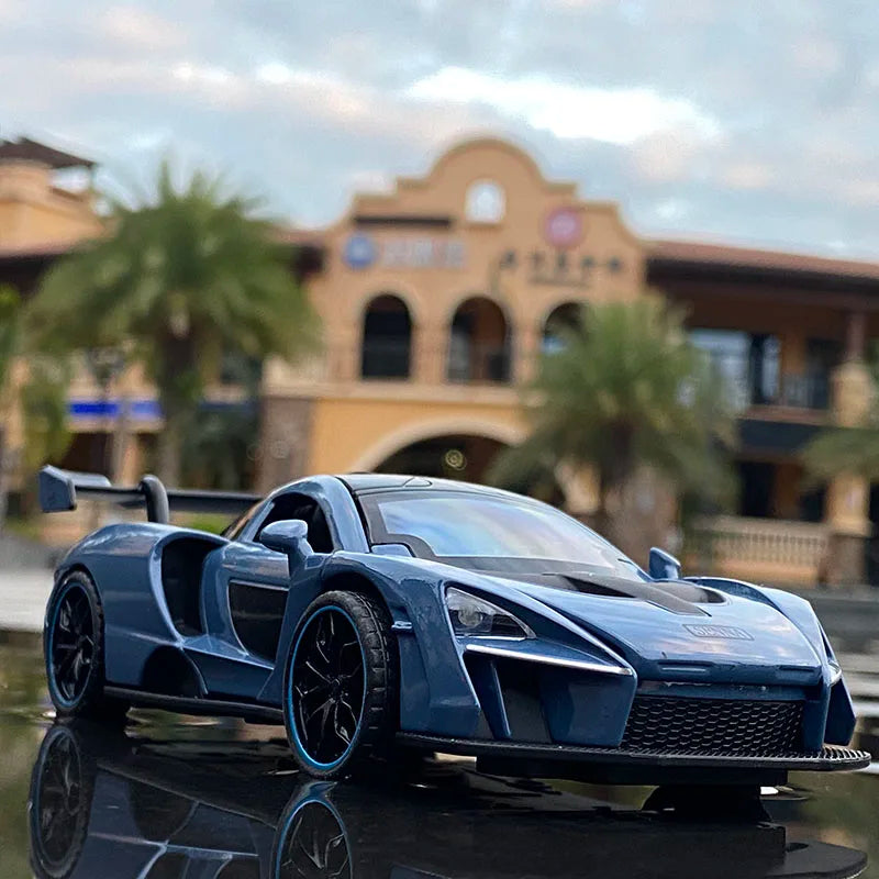 1/32 McLaren Senna Alloy Sports Car Model Diecasts Metal Toy Vehicles Car Model Simulation Sound and Light Collection Kids Gifts Blue - IHavePaws