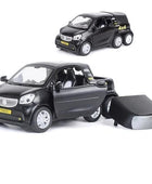 1:32 Simulation Car Smart Pickup Alloy Car Model Diecast Vehicle Metal Toy Car Scale Model Matte black - IHavePaws