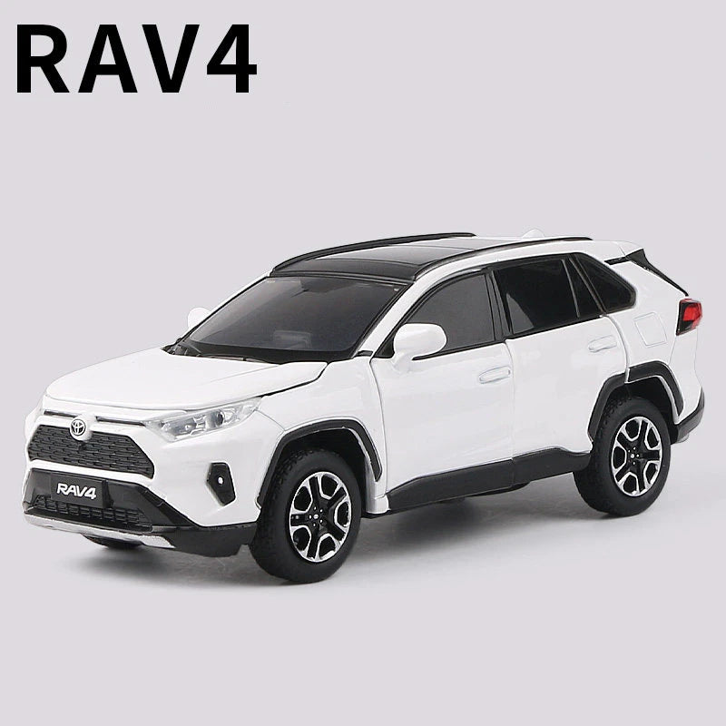 1:32 RAV4 SUV Alloy Car Model Diecasts Metal Toy Vehicles Car Model Simulation Sound and Light Collection Childrens Gifts White - IHavePaws