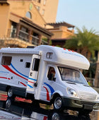 1:28 Diecast Luxury RV Recreational Vehicle Car Model Metal Camper Van Motorhome Touring Car Model Sound and Light Kids Toy Gift White - IHavePaws