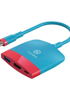 Hagibis Switch Dock TV Dock for Nintendo Switch Portable Docking Station USB C to 4K HDMI-compatible USB 3.0 Hub for Macbook Pro Red blue - IHavePaws