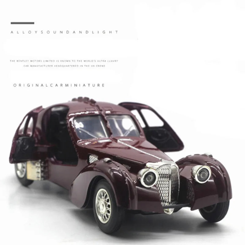 1:28 Bugatti TYPE 57SC Classic Car Alloy Car Model Diecasts Metal Toy Retro Vehicles Car Model Simulation Collection Kids Gift A Red - IHavePaws
