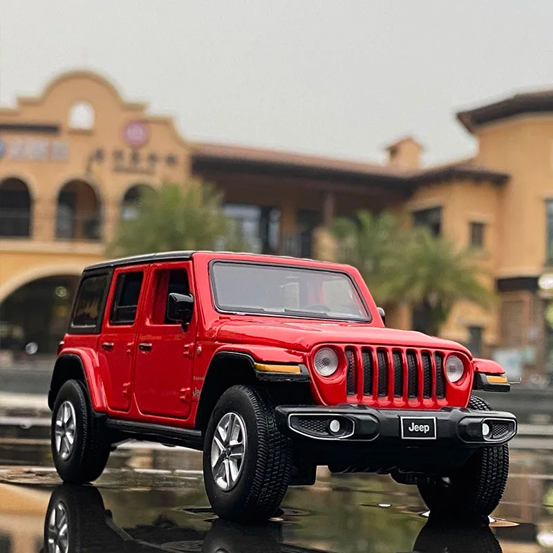 1:32 Jeep Wrangler Rubicon Alloy Car Model Diecast Metal Toy Off-road Vehicle Car Model Simulation Collection Children Toy Gift Red - IHavePaws