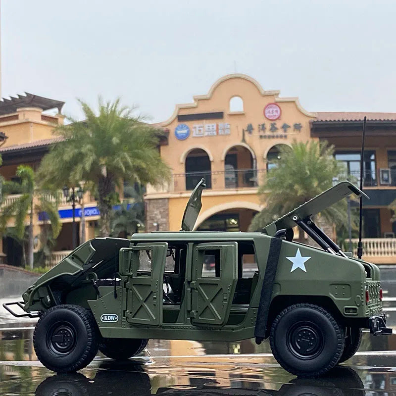 Large Size 1:18 Hummer H1 Military Explosion Proof Car Model Alloy Diecast Simulation Toy Armored Car Metal Tank Model Kids Gift - IHavePaws