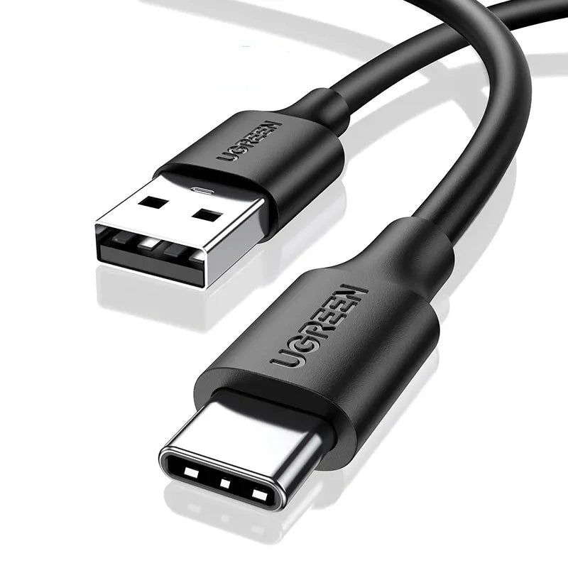 UGREEN 3A USB Type C Cable For Xiaomi Samsung Galaxy S24 Fast Charging USB Charging Data Cable 18W For iPhone 15 iPad Poco USB C Durable PVC Black / 0.5m - IHavePaws