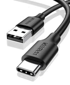 UGREEN 3A USB Type C Cable For Xiaomi Samsung Galaxy S24 Fast Charging USB Charging Data Cable 18W For iPhone 15 iPad Poco USB C Durable PVC Black / 0.5m - IHavePaws
