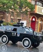 1:24 Alloy Armored Car Truck Model Diecasts Off-road Vehicles Model Metal Police Explosion Proof Car Model Sound Light Kids Gift