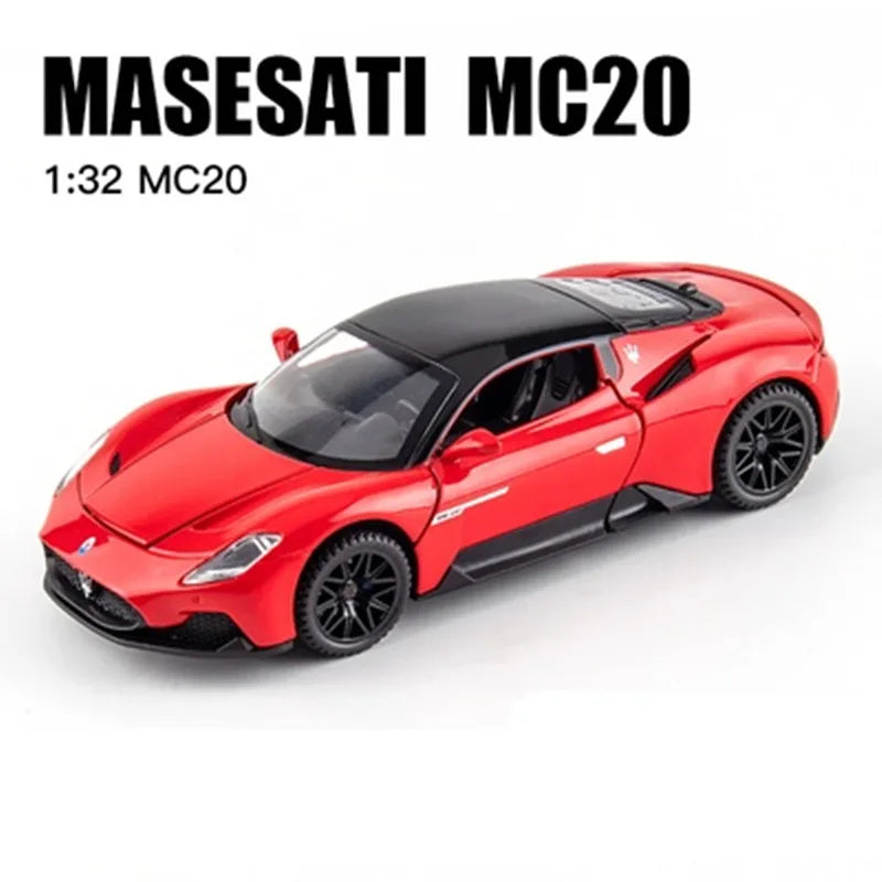 1:32 Maserati MC20 Cabrio Alloy Sports Car Model Diecasts Metal Toy Vehicles Car Model Sound and Light Simulation Kids Toys Gift Red - IHavePaws