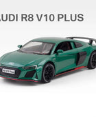 1:24 AUDI R8 V10 Plus Alloy Sports Car Model Diecasts Metal Toy Car Model High Simulation Sound Light Collection Kids Toys Gifts Green - IHavePaws