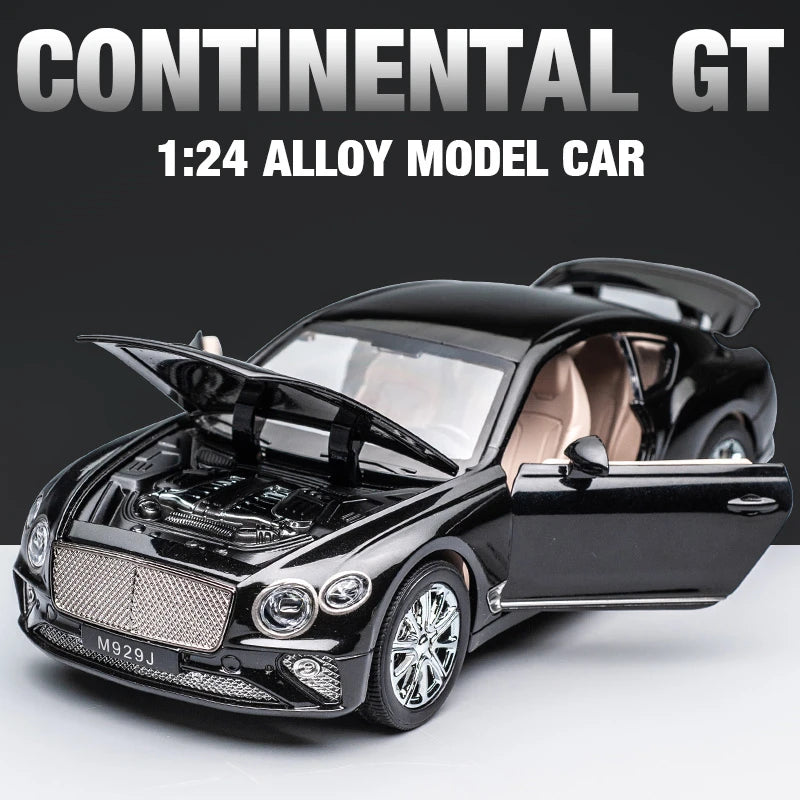 Large Size 1:24 Continental GT Alloy Car Model Diecast Simulation Metal Luxy Car Model Sound Light Collection Childrens Toy Gift Black A - IHavePaws