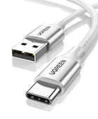 UGREEN 3A USB Type C Cable For Xiaomi Samsung Galaxy S24 Fast Charging USB Charging Data Cable 18W For iPhone 15 iPad Poco USB C Fashion Metal Silver / 3m - IHavePaws