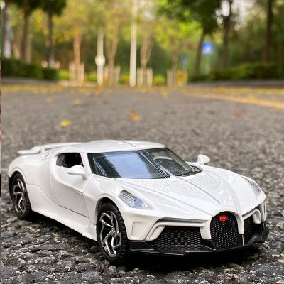 1:32 Bugatti Lavoiturenoire Alloy Sports Car Model Diecasts & Toy Vehicles Metal Car Model Simulation Sound Light Kids Toy Gift White - IHavePaws