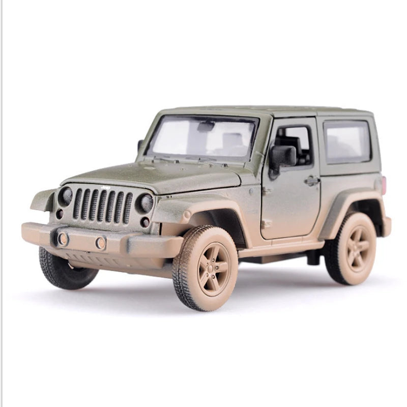 1:32 Jeep Wrangler Rubicon Alloy Model Car Diecasts High Simulation Exquisite Off-road Vehicles Model Collection Green Muddy - IHavePaws