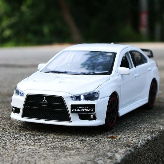 1:32 Mitsubishis Lancer Evo X 10 Alloy Car Model Diecast Metal Toy Vehicle Car Model Simulation Sound Light Collection Kids Gift - IHavePaws