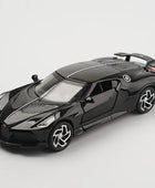 1:32 Bugatti Lavoiturenoire Alloy Sports Car Model Diecast Metal Toy Police Vehicles Car Model Sound and Light Children Toy Gift Bright Black - IHavePaws