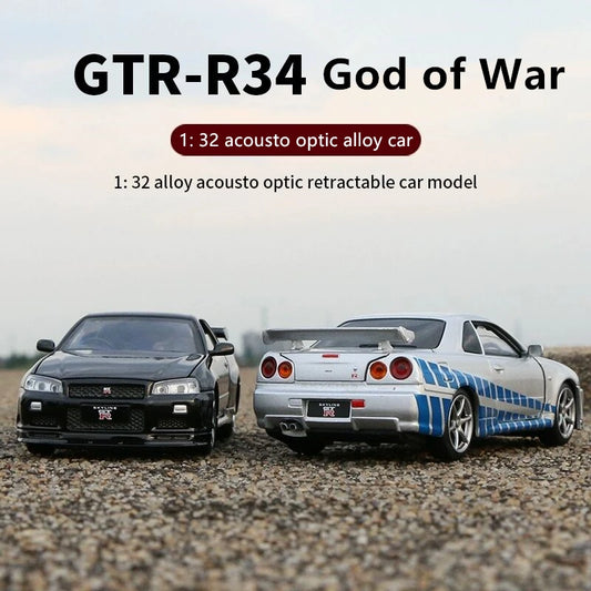 1:32 Nissan Skyline Ares GTR R34 Alloy Sports Car Model Diecasts Metal Toy Car Model High Simulation - IHavePaws