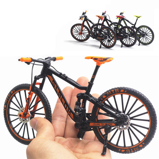1:10 Mini Model Alloy Bicycle toy Finger Mountain bike Pocket Diecast simulation Metal Racing Funny Collection Toys for children