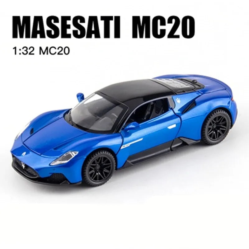 1:32 Maserati MC20 Cabrio Alloy Sports Car Model Diecasts Metal Toy Vehicles Car Model Sound and Light Simulation Kids Toys Gift Blue - IHavePaws