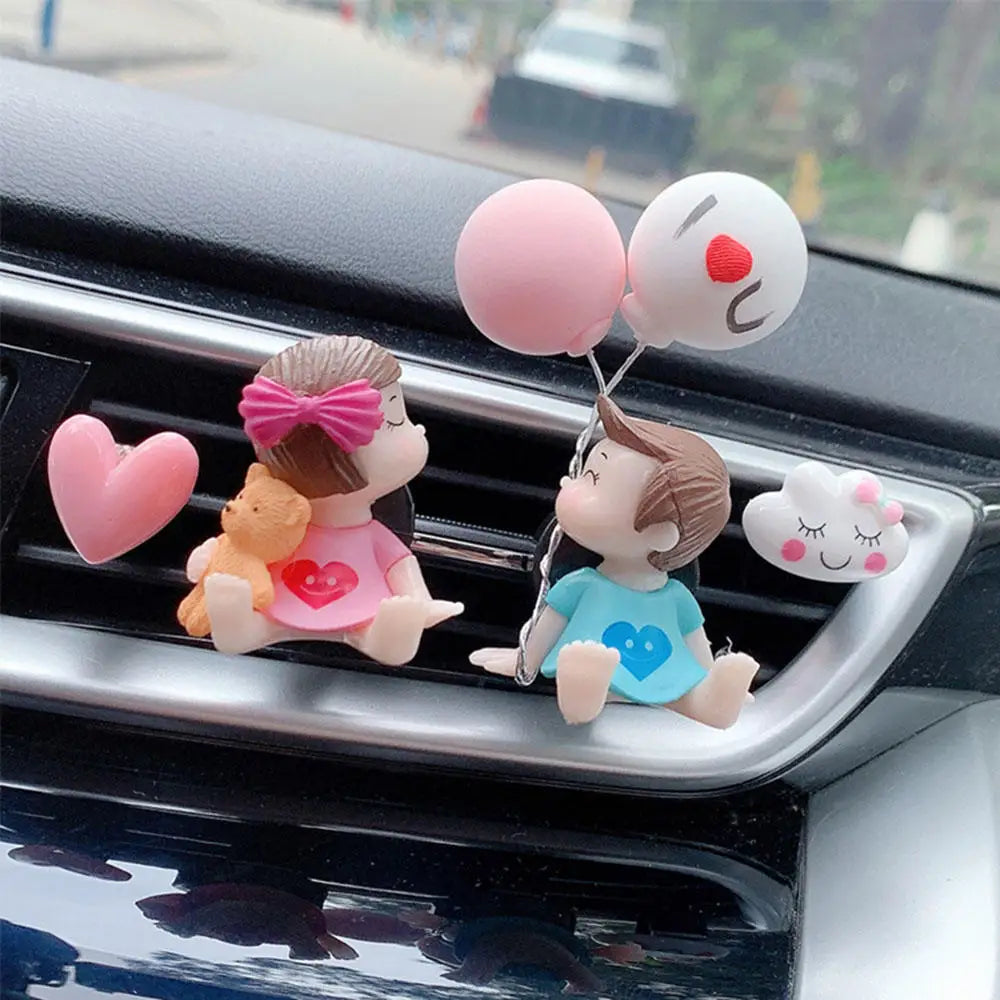Couple Car Air Vent Freshener Perfume Clip Aromas Diffuser Decor Air Conditioning Perfume Clip Flavoring Valentine's Day Gift Couple Balloon Heart - IHavePaws