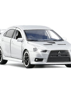 1:32 Mitsubishis Lancer Evo X 10 Alloy Car Model Diecast Metal Toy Vehicle Car Model Simulation Sound Light Collection Kids Gift Silvery - IHavePaws