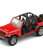 1:32 Jeep Wrangler Rubicon Alloy Car Model Diecast Metal Toy Off-road Vehicle Car Model Simulation Collection Children Toy Gift Open Red - IHavePaws