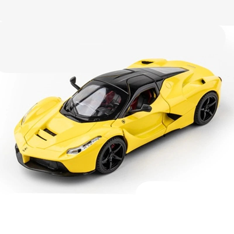 1:24 La Ferrari Alloy Sports Car Model Diecasts Metal Toy Vehicles Car Model Simulation Sound Light Collection Kids Gift Yellow - IHavePaws