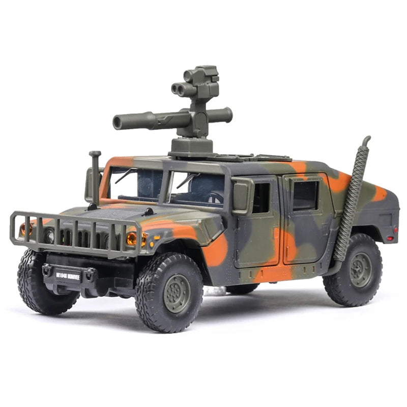 1:32 Hummer H1 Alloy Armored Car Model Diecasts Metal Toy Off-road Vehicles Military Combat Car Model Simulation Childrens Gifts - IHavePaws