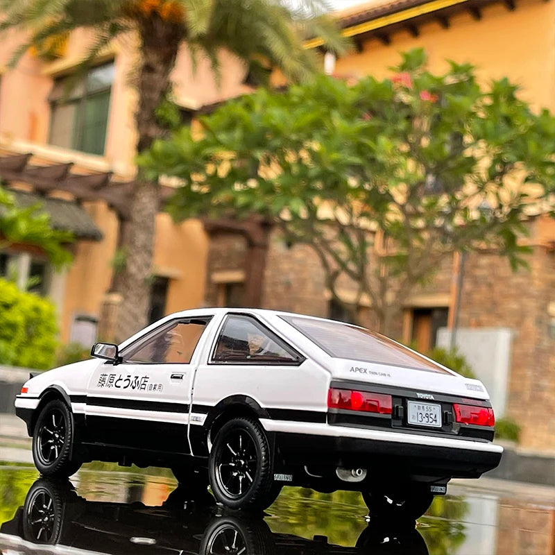 1:20 Movie Car INITIAL D AE86 Alloy Car Model Diecast & Toy Vehicles Metal Car Model Simulation Sound Light Kids Toy Gift - IHavePaws