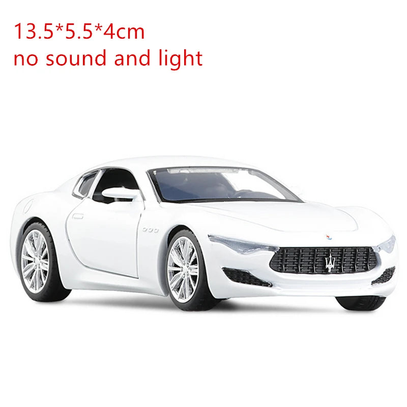 1:32 Maserati Alfieri Coupe Alloy Sports Car Model Diecast Metal Toy Vehicles Car Model Sound and Light Simulation Kids Toy Gift 1 36 White - IHavePaws
