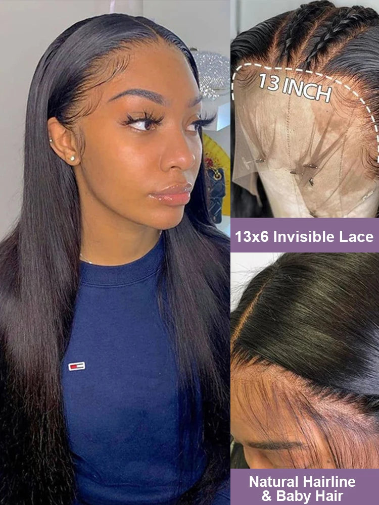 13x6 13x4 HD Lace Frontal Wig Straight Human Hair Lace Front Wigs For Women PrePlucked With Baby Hair Brazilian Hair 4x4 Wig