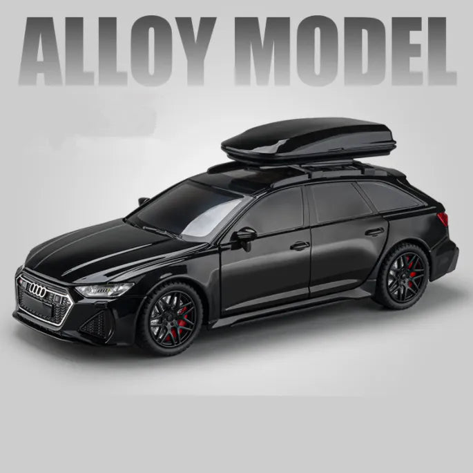 1/24 Audi RS6 Avant Station Wagon Track Alloy Racing Car Model Black - IHavePaws