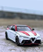 1/64 Alfa Romeo Giulia GTAm Alloy Sports Car Model Diecasts Metal Toy Racing Car Vehicles Model Simulation Collection Kids Gifts