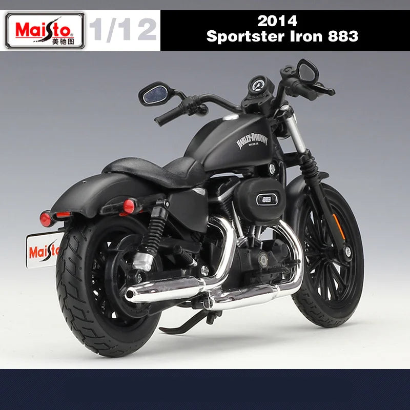 Maisto 1:12 Harley 2014 Sportster Iron 883 Alloy Motorcycle Model Simulation - IHavePaws