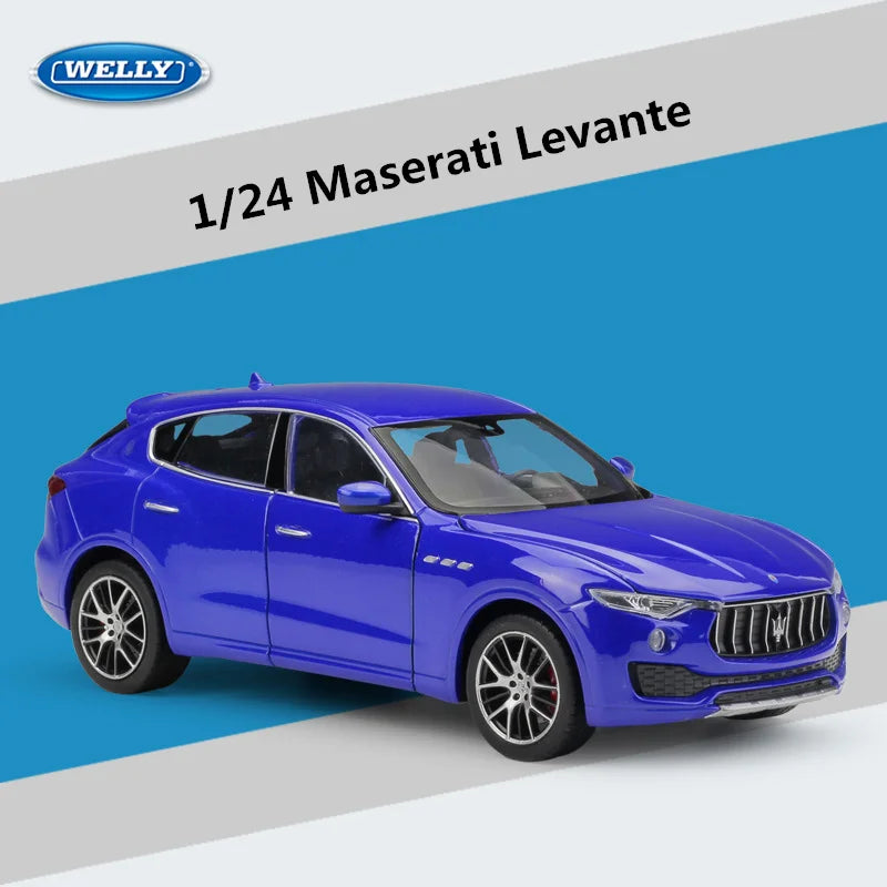 WELLY 1:24 Maserati Levante SUV Alloy Car Model Diecasts Metal Vehicles Car Model High Simulation Collection Childrens Toy Gifts Blue - IHavePaws