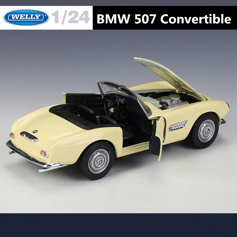 WELLY 1:24 BMW 507 Alloy Car Model Diecast Metal Classic Sports Car Vehicles Model High Simulation Collection Childrens Toy Gift - IHavePaws