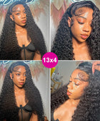 HD Transparent 13x4 Deep Curly Lace Front Human Hair Wigs Deep Wave Glueless Wig Preplucked Wigs Human Hair Ready To Wear Wig