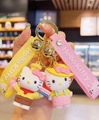 Kawaii Anime Sanrio Hello Kitty Keychain Pendant Holder Key Chain Car Keyring Mobile Phone Bag Hanging Jewelry Kids Toys Gifts - ihavepaws.com