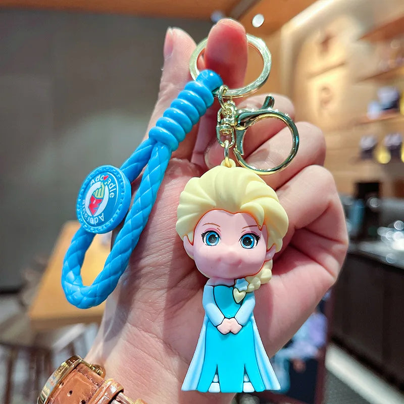 Cartoon Anime Disney Frozen Character Keychain Queen Elsa 3D Doll Key Ring Pendant Women's Bag Accessories Gift for Daughter 01 - ihavepaws.com