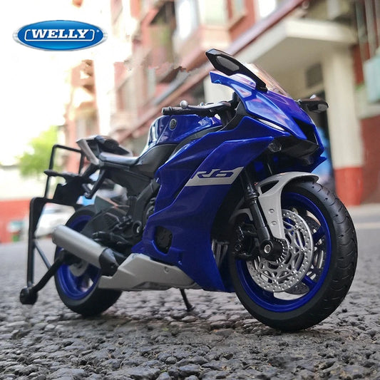 Welly 1:12 Yamaha YZF-R6 Alloy Racing Motorcycle Scale Model Diecast - IHavePaws