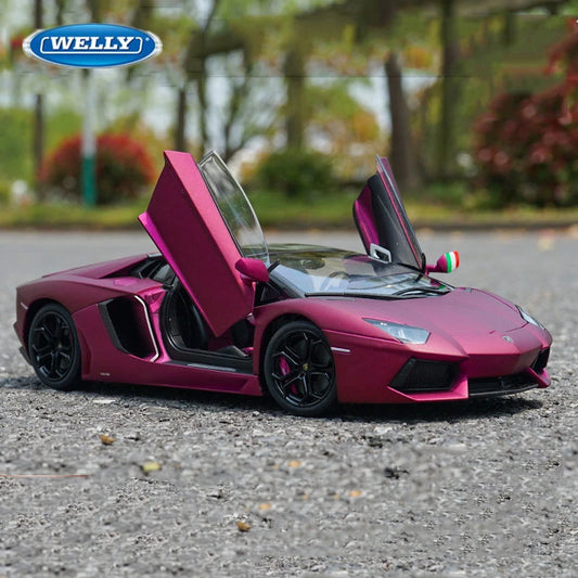 WELLY 1:24 Lamborghini Aventador LP700-4 Alloy Racing Car Model Diecast Metal Sports Car Vehicles Model Simulation Kids Toy Gift - IHavePaws