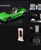 1:24 Tesla Model Y Model 3 Tesla Model S Alloy Die Cast Toy Car Model Sound and Light Roadster Green - IHavePaws