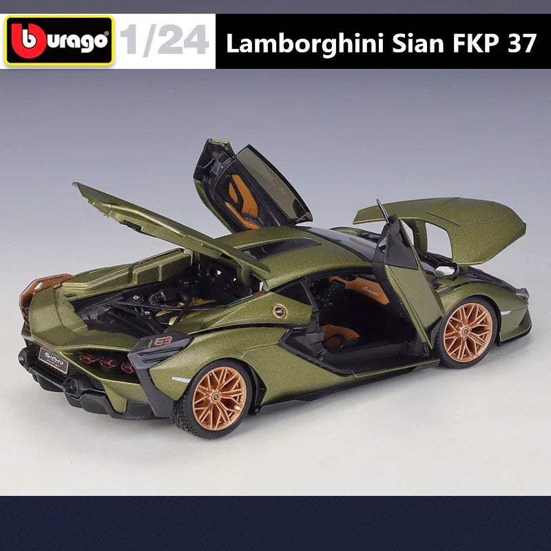 Bburago 1:24 Lamborghini Sian FKP 37 Alloy Sports Car Model Simulation Diecasts Metal Racing Car Model Collection Kids Toys Gift - IHavePaws
