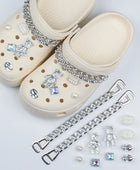 Shoe Charms for Crocs DIY Diamond Pearl Chain Detachable Decoration Buckle for Croc Shoe Charm Accessories Kids Party Girls Gift A-12Pcs - IHavePaws