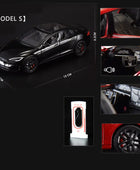 1:24 Tesla Model 3 Model Y Model X Roadster Alloy Car Model Diecast Metal Toy Vehicles Car Model Simulation Sound and Light Model S black - IHavePaws