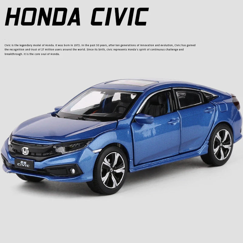 1:32 HONDA CIVIC TYPE-R Alloy Sports Car Model Diecast Metal Toy Vehicles Car Model Sound and Light Collection Children Toy Gift - IHavePaws